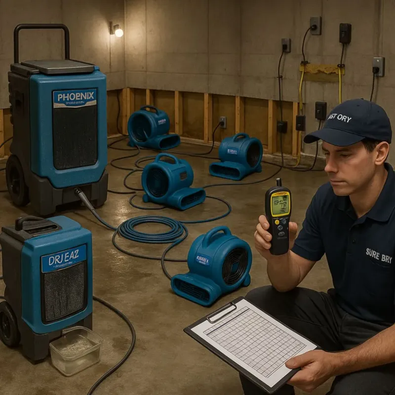 Structural Drying and Dehumidification process in Deenwood, GA